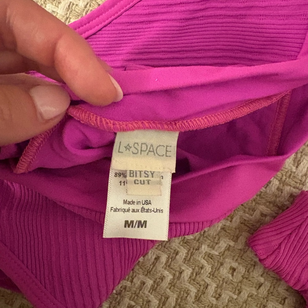 LSPACE Pink Ribbed Bikini Set - Picture 5 of 5